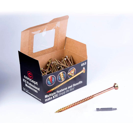 KTX Gold Premium Professional Woodscrew - 5 x 100mm