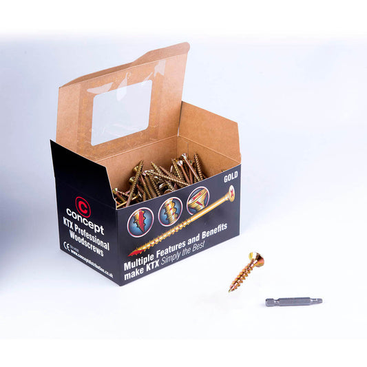 KTX Gold Premium Professional Woodscrew - 5 x 30mm