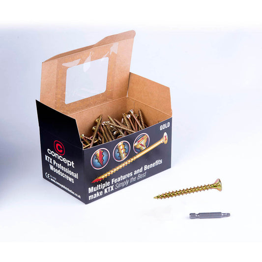 KTX Gold Premium Professional Woodscrew - 5 x 50mm